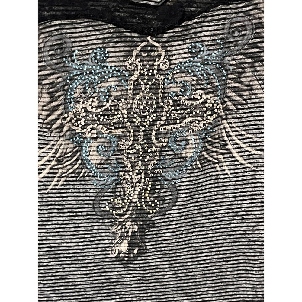 Y2K Angels & Diamonds Women's T-Shirt Multicolor Rhinestone L - Picture 2 of 6